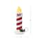 10" Red & White Flickering LED Glittery Striped Candles, 2ct.